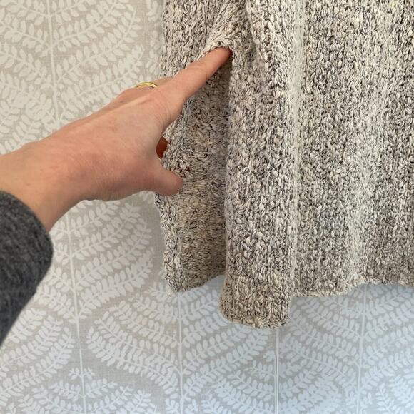 H&M Neutral/Tan Marled Cotton Blend Oversized Chunky Knit Sweater/Tunic, S - Picture 5 of 13